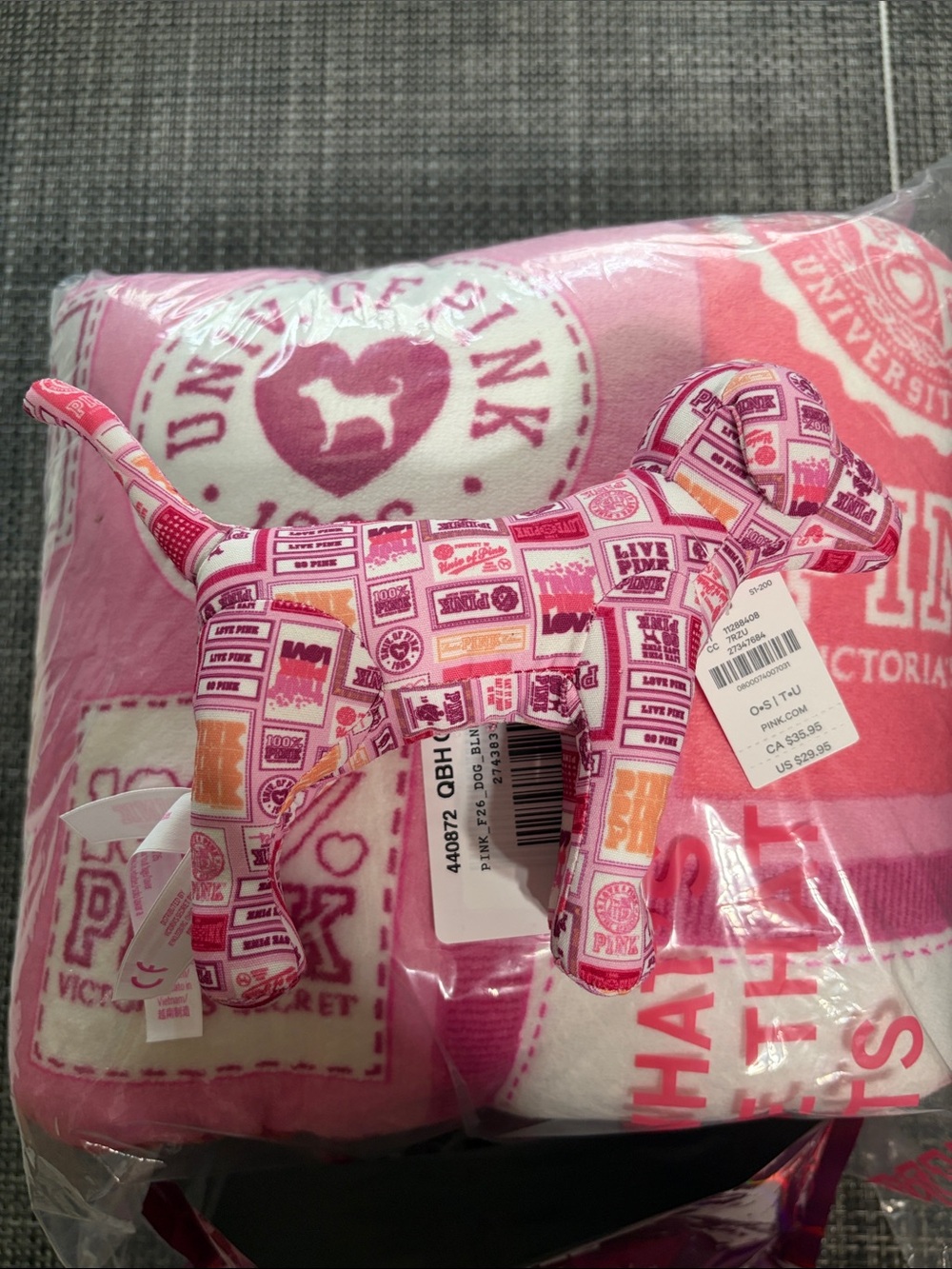 PINK VS SHERPA BLACKET/DOG - Picture 3 of 4